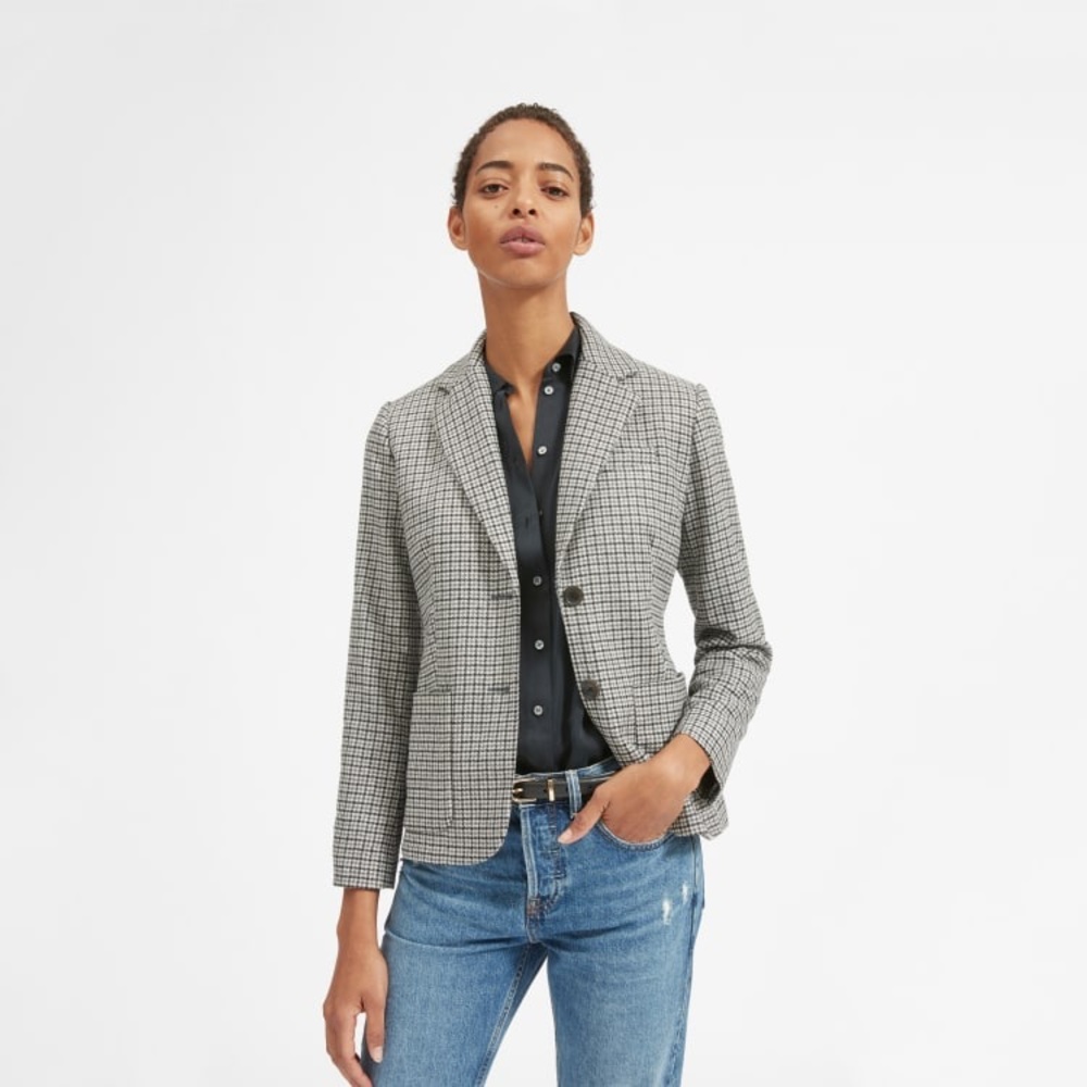 Everlane blazer the wool academy jacket plaid